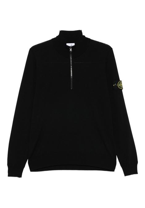 maglione half-zip uomo nero STONE ISLAND | K2S15 5100007 S00C4V0029